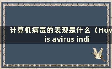 计算机病毒的表现是什么（How is avirus indicates in a computer）